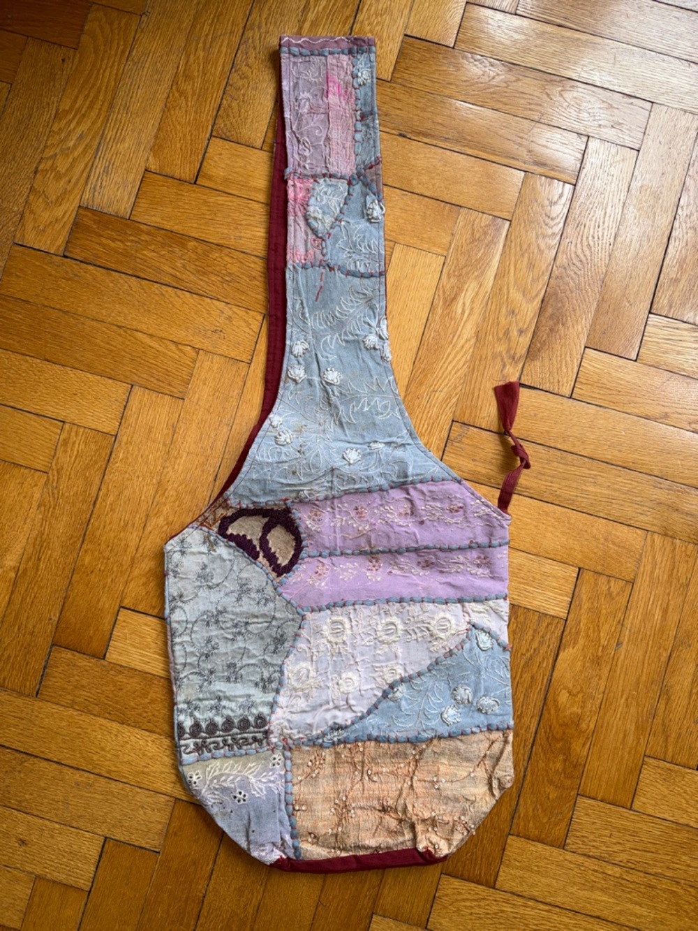 Handcrafted Patchwork Women's Shoulder Bag - Pastel Multicolor